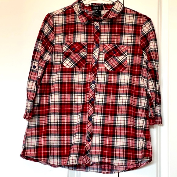 3 for $20 💜 GUILTY Plaid Shirt - Picture 1 of 3